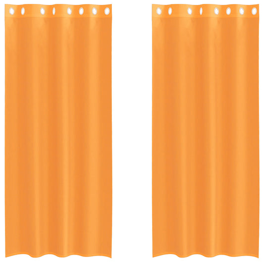 vidaXL Κουρτίνες Voile με ροδέλες 2 τεμάχια Πορτοκαλί 140x245 εκ.