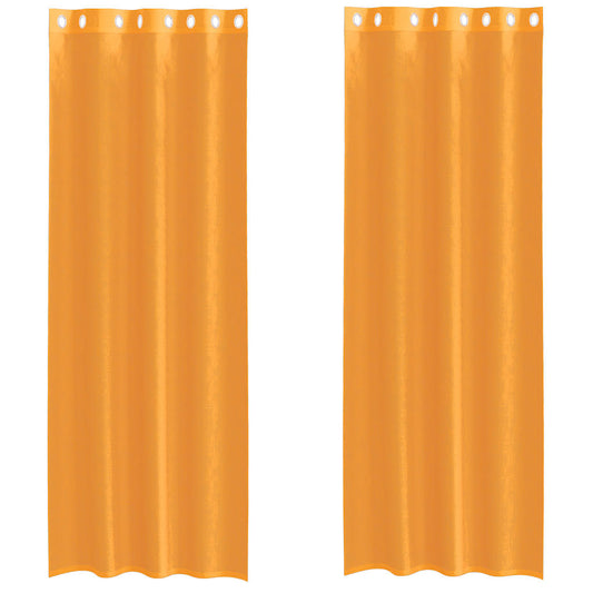 vidaXL Κουρτίνες Voile με ροδέλες 2 τεμάχια Πορτοκαλί 140x260 εκ.