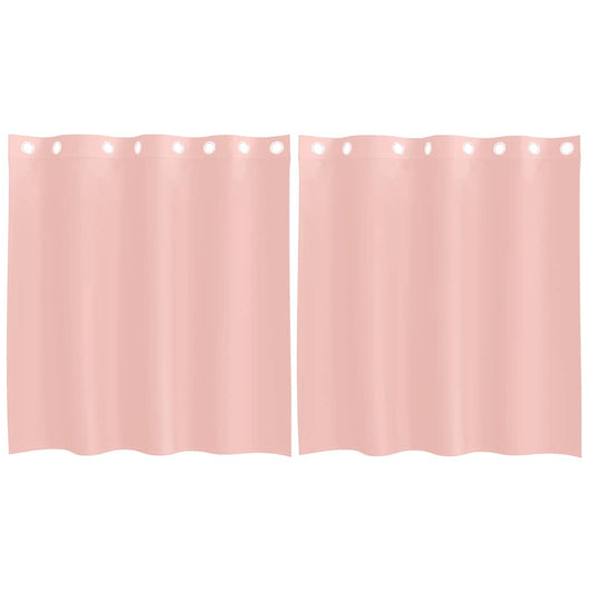 vidaXL Κουρτίνες Voile με ροδέλες 2 τεμάχια Ροζ 140x140 εκ.