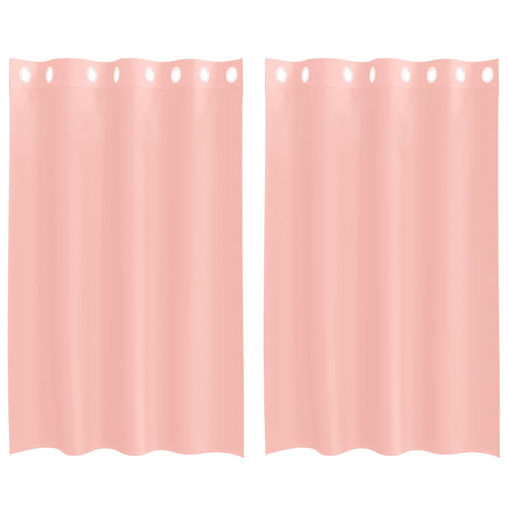 vidaXL Κουρτίνες Voile με ροδέλες 2 τεμάχια Ροζ 140x175 εκ.