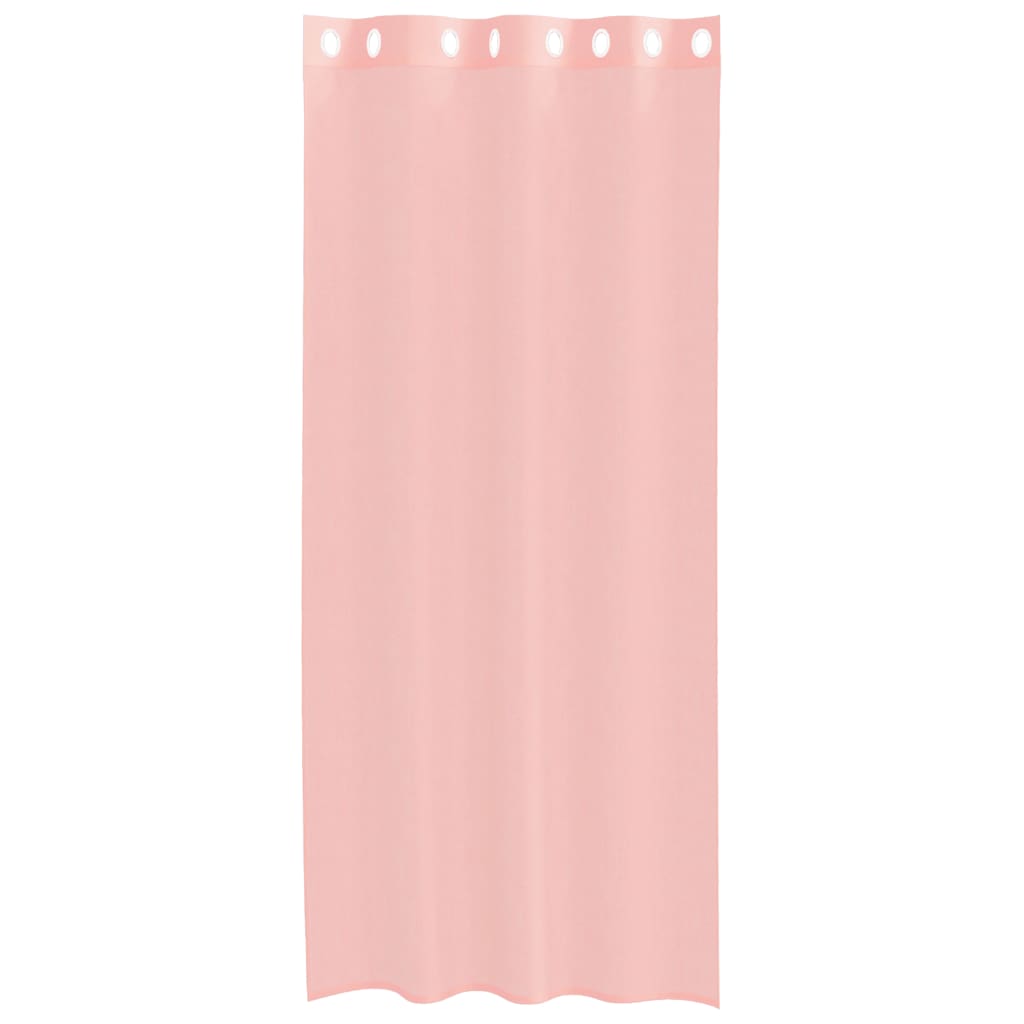 vidaXL Κουρτίνες Voile με ροδέλες 2 τεμάχια Ροζ 140x245 εκ.