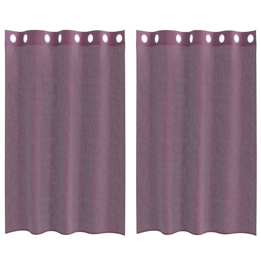 vidaXL Κουρτίνες Voile με ροδέλες 2 τεμάχια Μοβ 140x175 εκ.