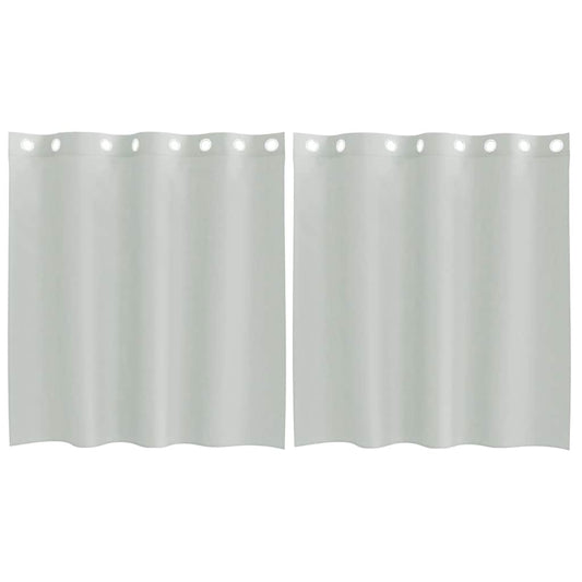vidaXL Κουρτίνες Voile με ροδέλες 2 τεμάχια Ανοιχτό Γκρι 140x140 εκ.