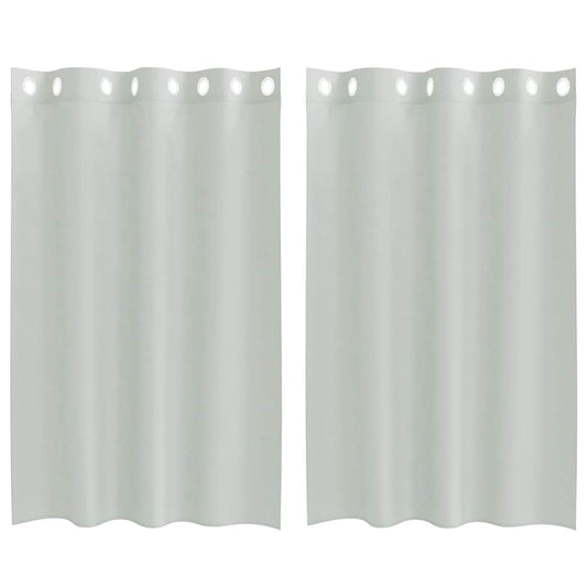 vidaXL Κουρτίνες Voile με ροδέλες 2 τεμάχια Ανοιχτό Γκρι 140x175 εκ.