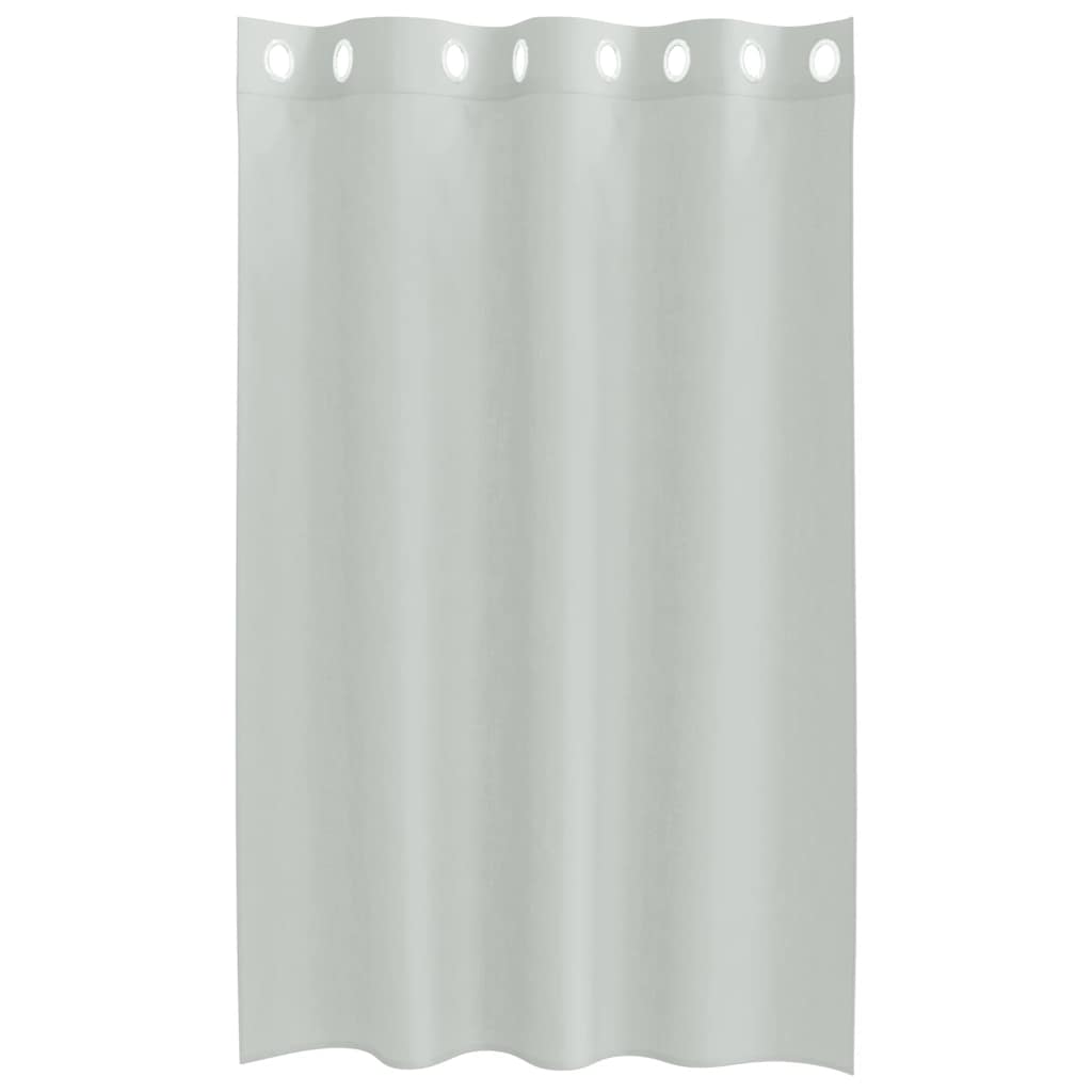 vidaXL Κουρτίνες Voile με ροδέλες 2 τεμάχια Ανοιχτό Γκρι 140x175 εκ.