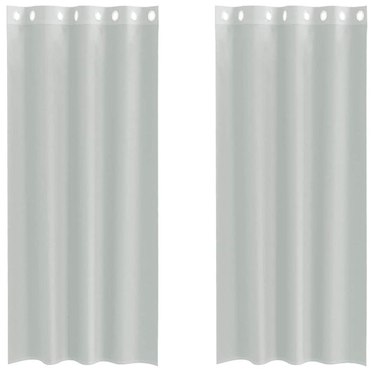 vidaXL Κουρτίνες Voile με ροδέλες 2 τεμάχια Ανοιχτό Γκρι 140x225 εκ.