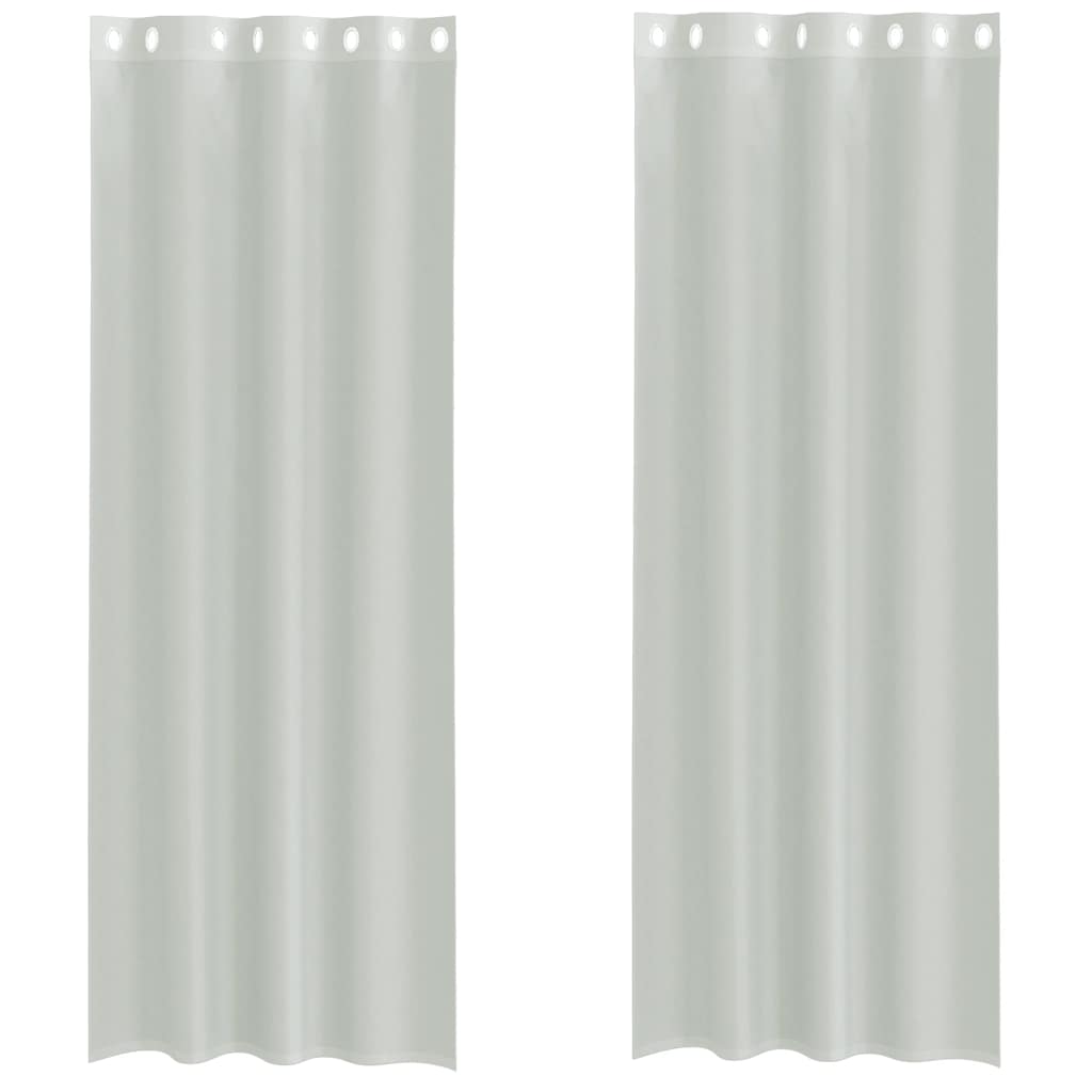 vidaXL Κουρτίνες Voile με ροδέλες 2 τεμάχια Ανοιχτό Γκρι 140x260 εκ.