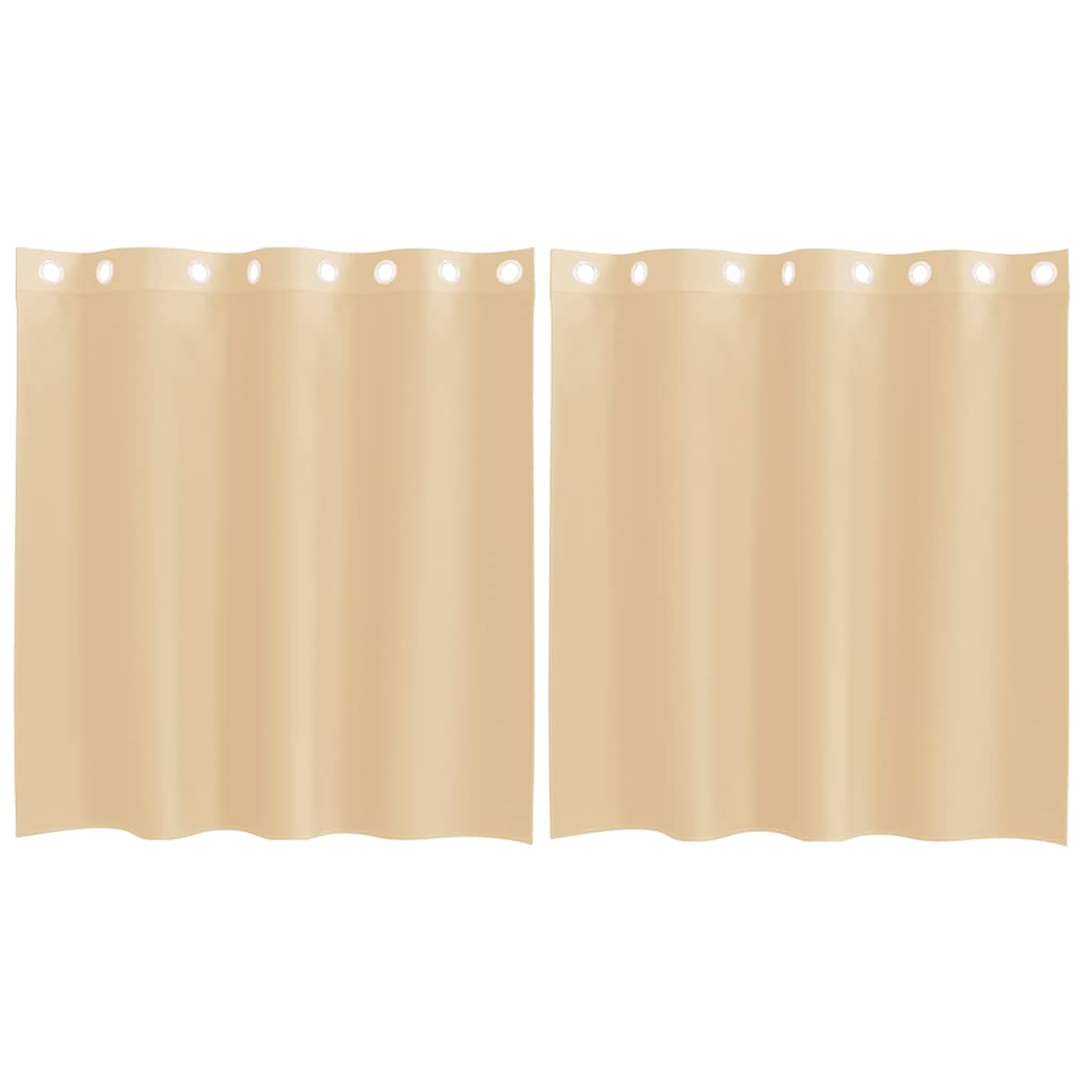 vidaXL Voile κουρτίνες με ροδέλες 2 τεμάχια Χρώμα Άμμου