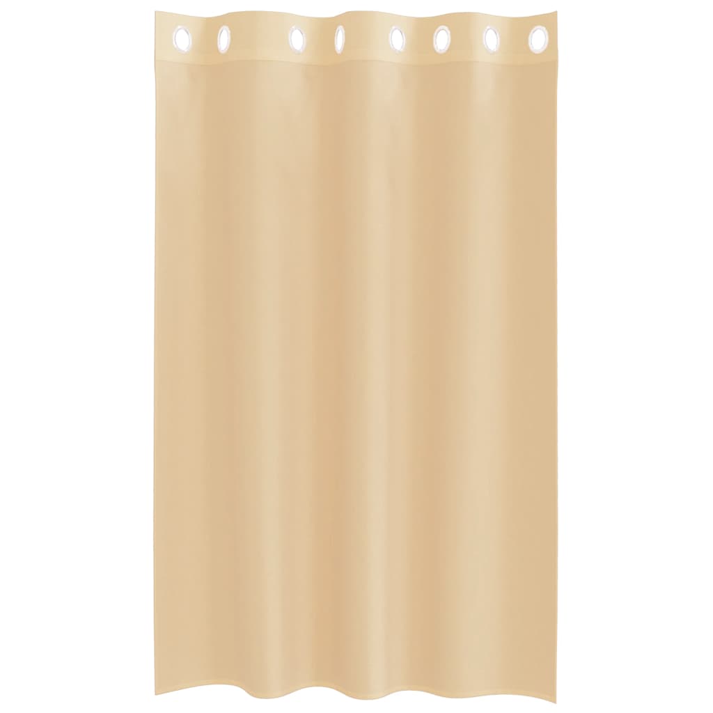 vidaXL Voile κουρτίνες με ροδέλες 2 τεμάχια Χρώμα Άμμου