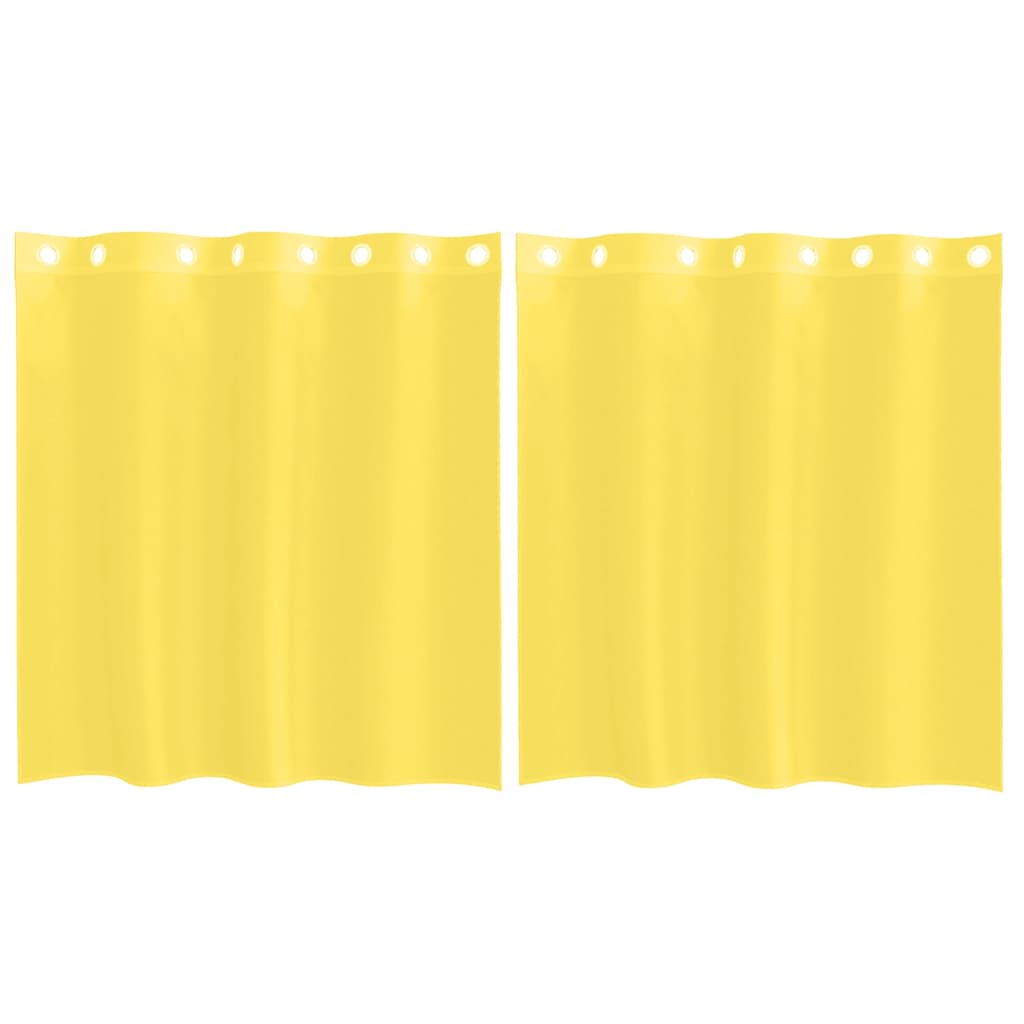 vidaXL Voile κουρτίνες με ροδέλες 2 τεμάχια Κίτρινο