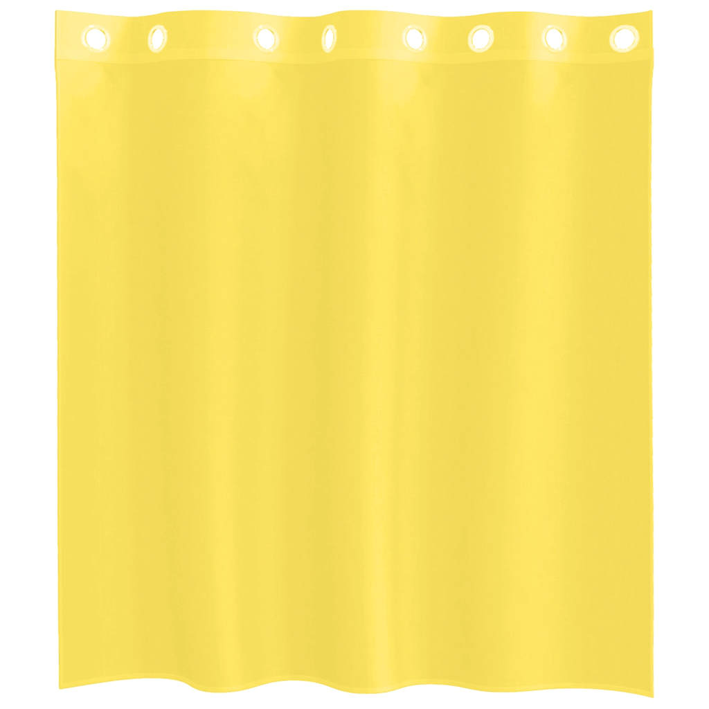 vidaXL Voile κουρτίνες με ροδέλες 2 τεμάχια Κίτρινο