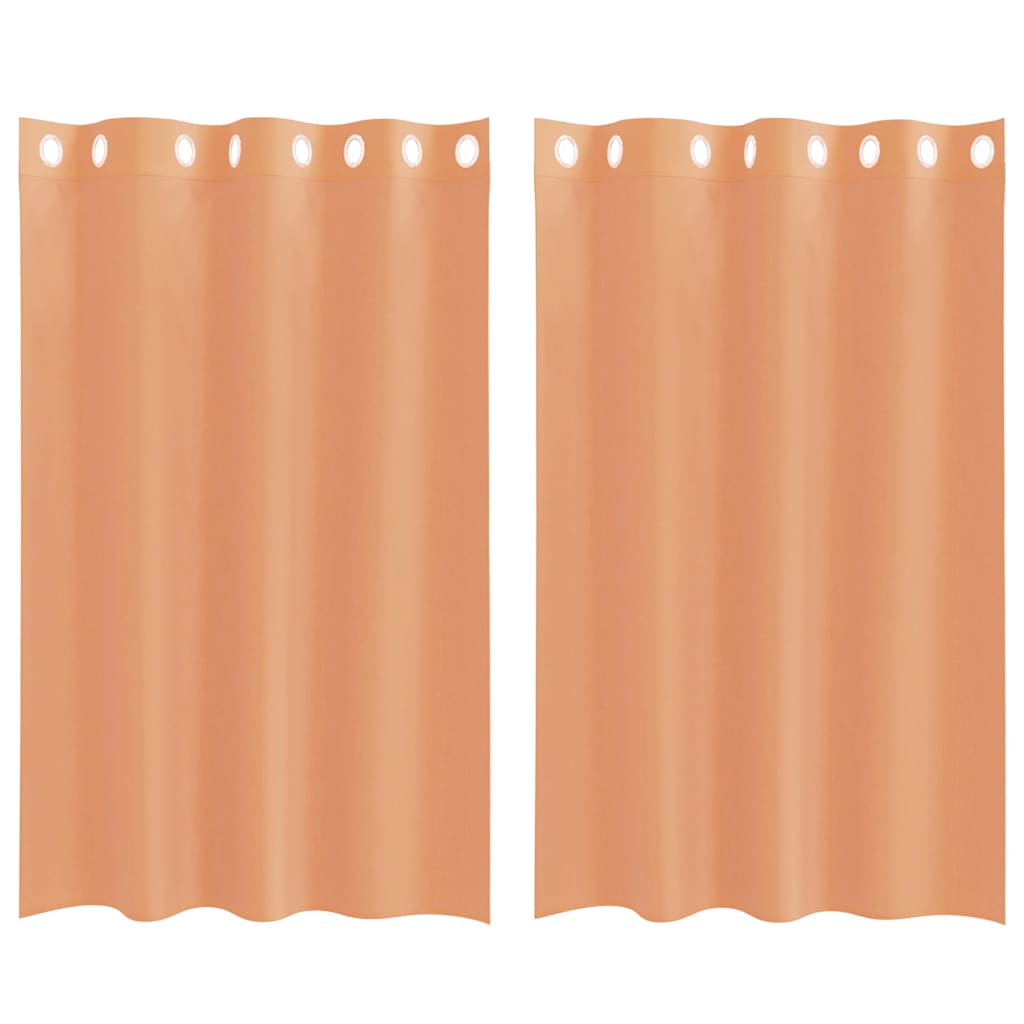 vidaXL Voile κουρτίνες με ροδέλες 2 τεμάχια Τερακότα