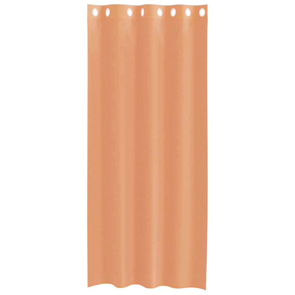 vidaXL Voile κουρτίνες με ροδέλες 2 τεμάχια Τερακότα