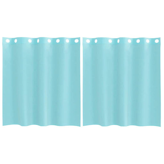 vidaXL Voile κουρτίνες με ροδέλες 2 τεμάχια Τιρκουάζ