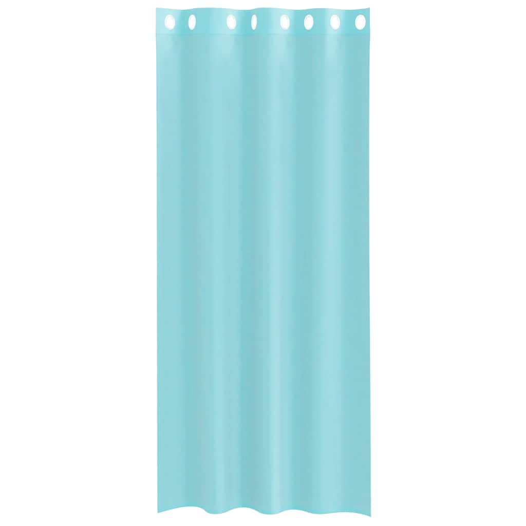 vidaXL Voile κουρτίνες με ροδέλες 2 τεμάχια Τιρκουάζ