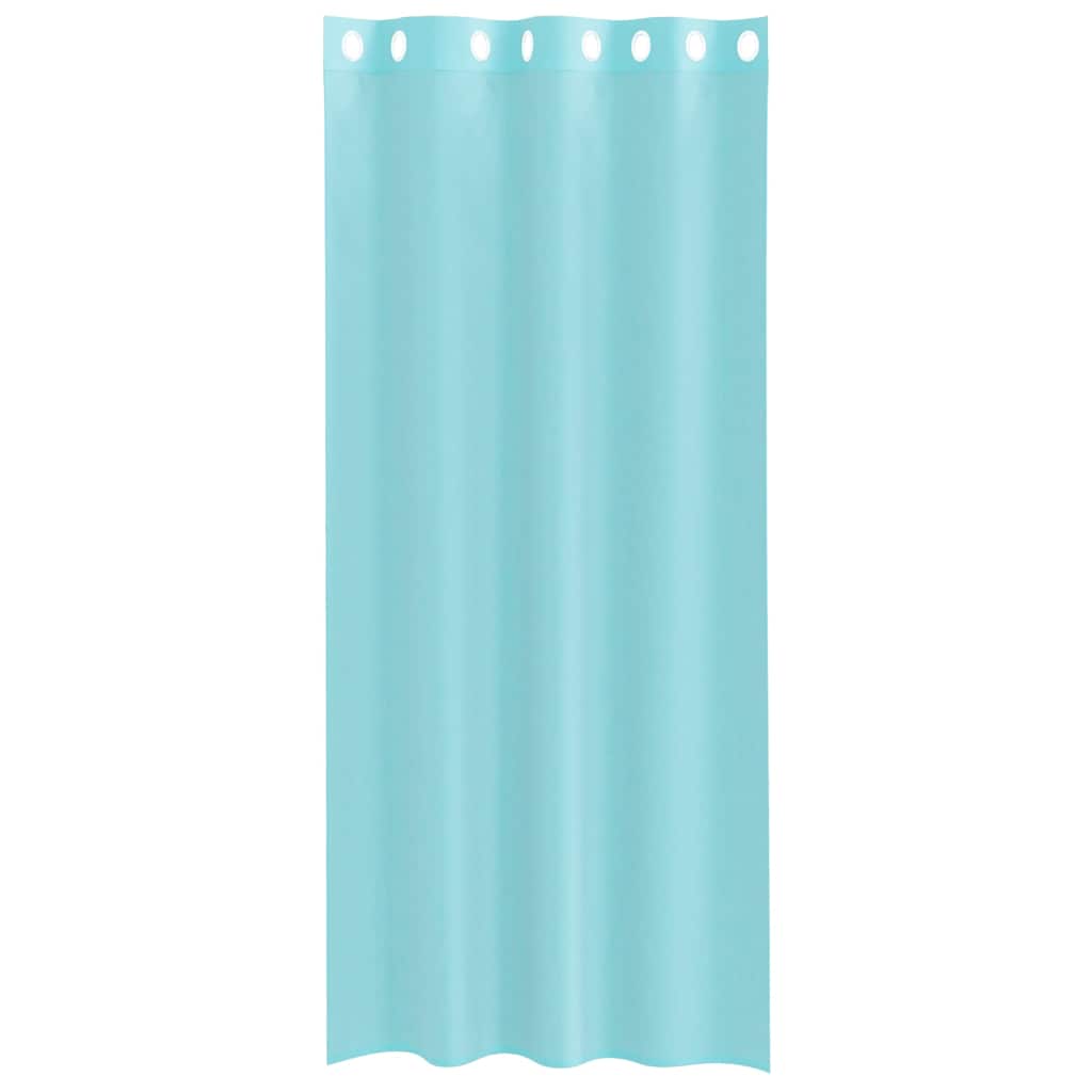 vidaXL Voile κουρτίνες με ροδέλες 2 τεμάχια Τιρκουάζ