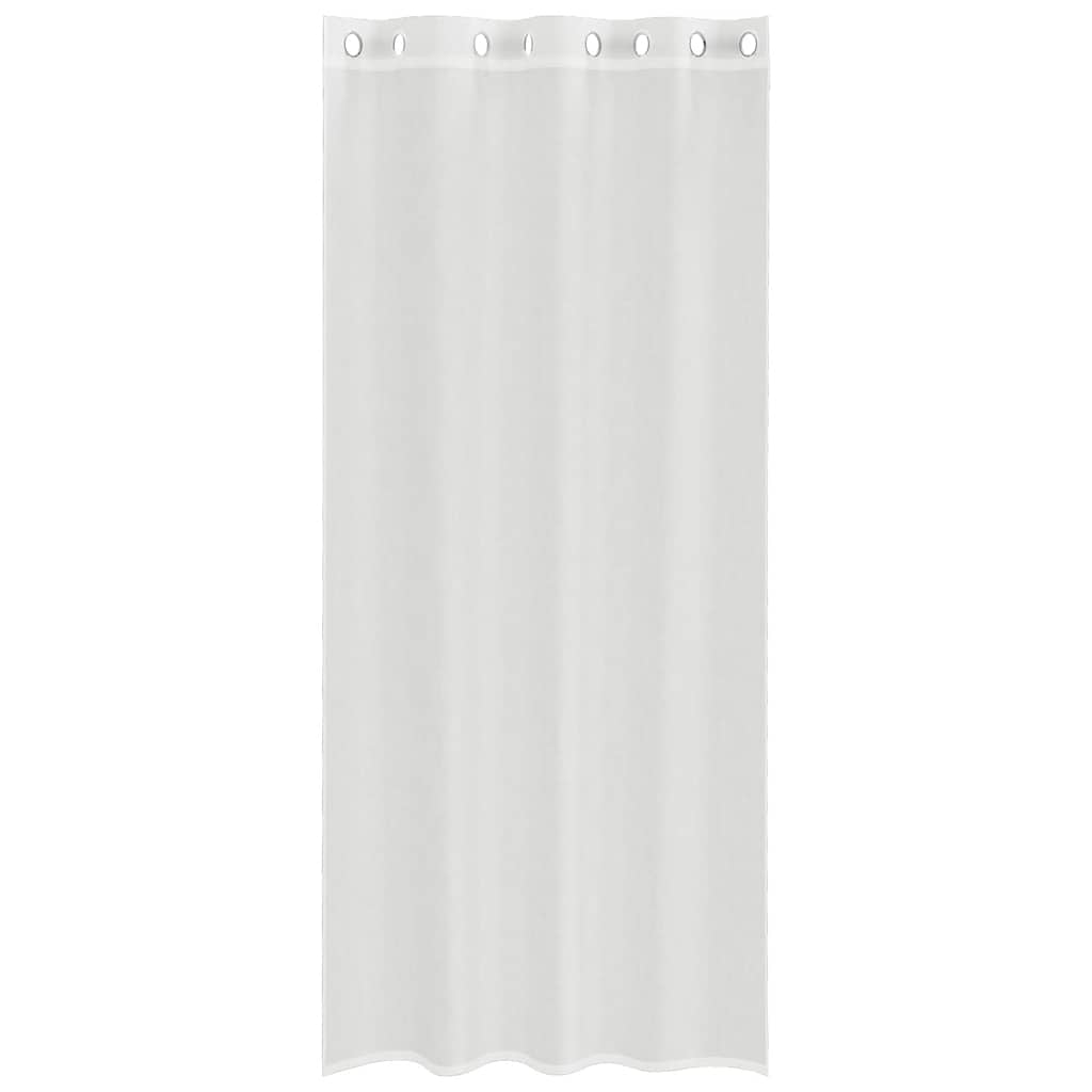 vidaXL Voile κουρτίνες με ροδέλες 2 τεμάχια Λευκό