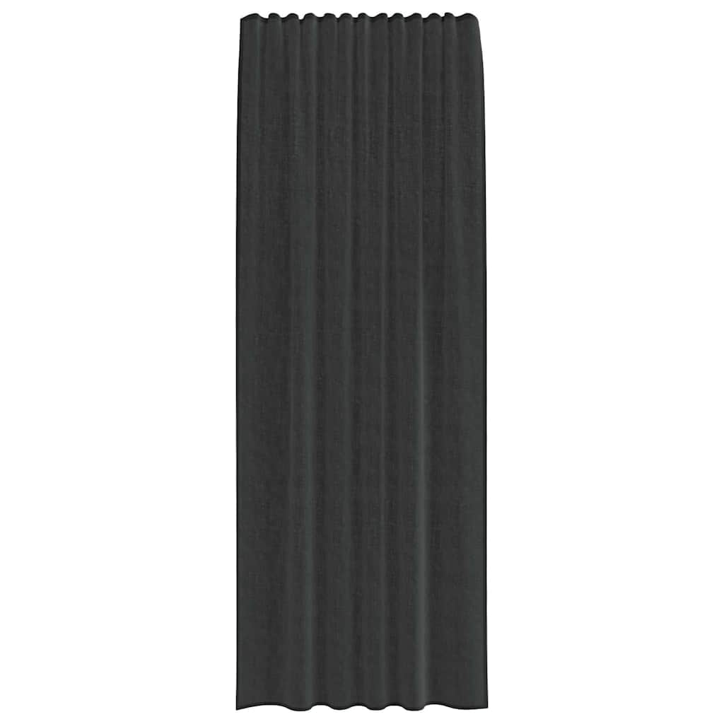 vidaXL Κουρτίνες Voile με τσέπες ράβδου 2 τεμάχια Μαύρο