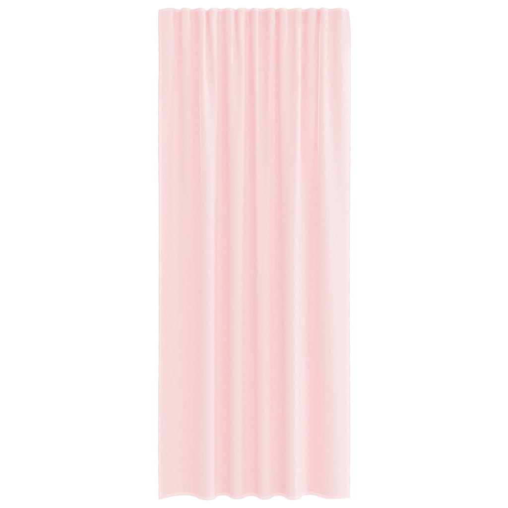 vidaXL Voile κουρτίνες με τσέπες ράβδου 2 τεμάχια Ανοιχτό Ροζ