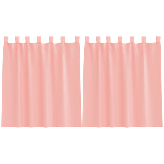 vidaXL Voile κουρτίνες με τσέπες ράβδου 2 τεμάχια Ροζ