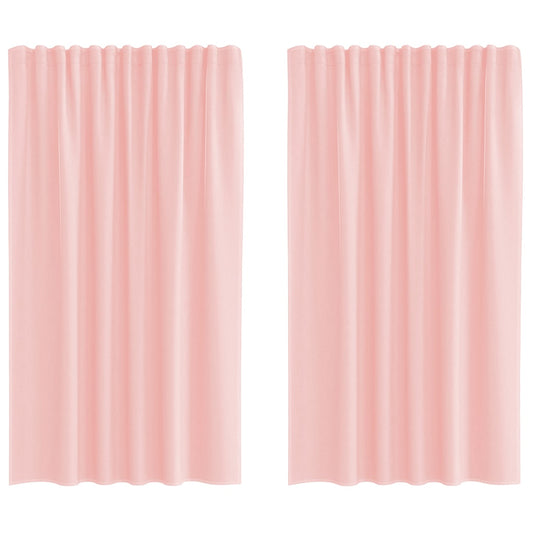 vidaXL Voile κουρτίνες με τσέπες ράβδου 2 τεμάχια Ροζ