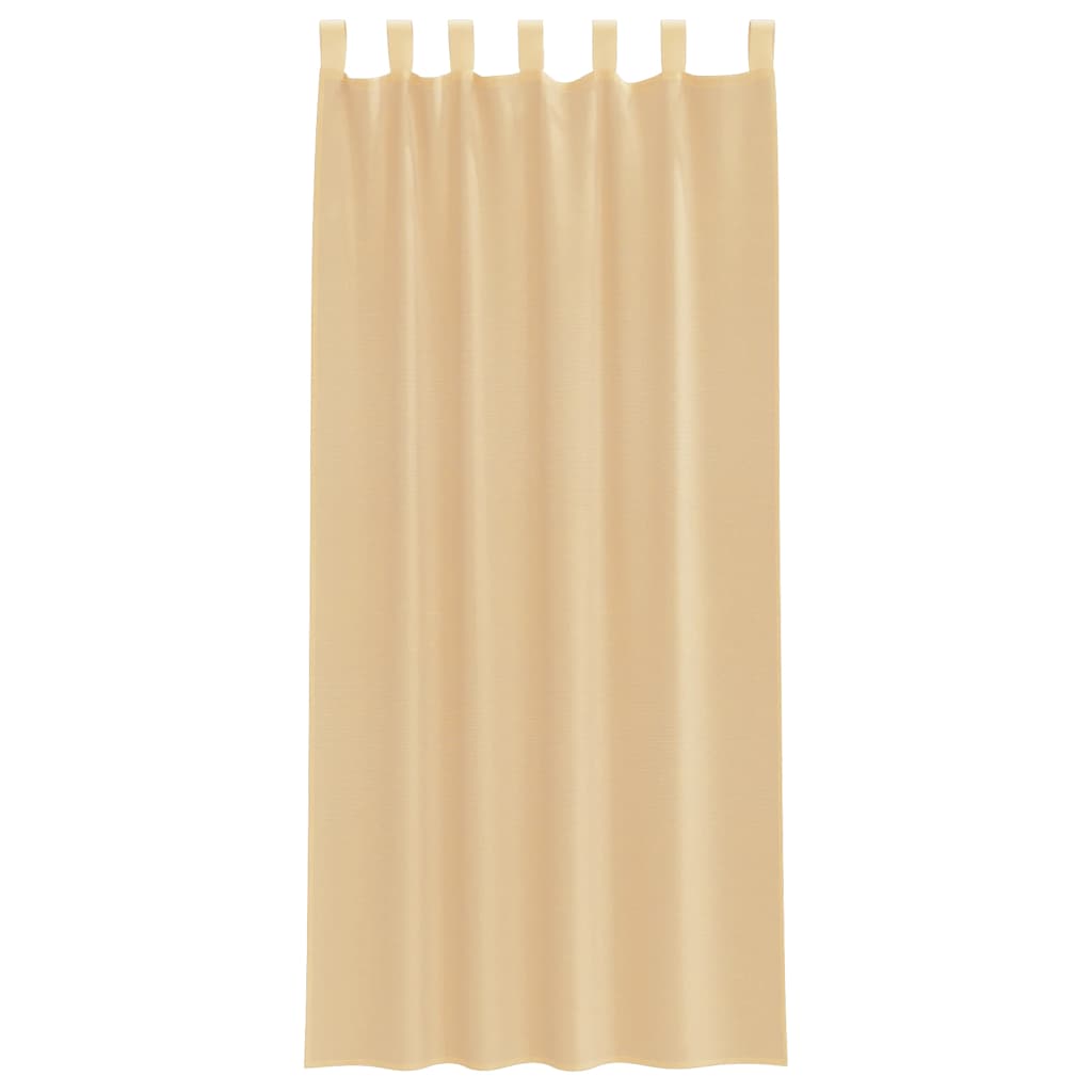 vidaXL Κουρτίνες Voile με τσέπες ράβδου 2 τεμάχια Χρώμα Άμμου