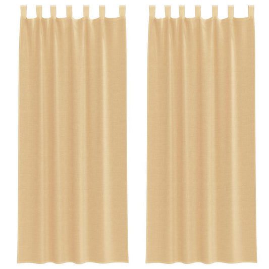 vidaXL Κουρτίνες Voile με τσέπες ράβδου 2 τεμάχια Χρώμα Άμμου