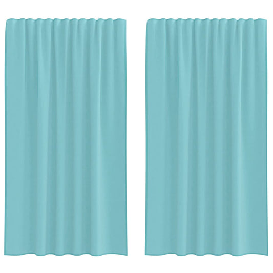 vidaXL Κουρτίνες Voile με τσέπες ράβδου 2 τεμάχια Τιρκουάζ