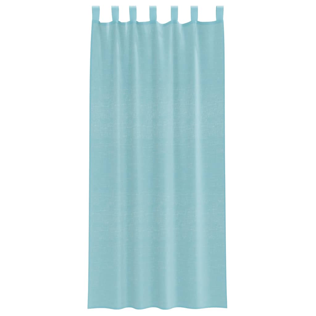 vidaXL Κουρτίνες Voile με τσέπες ράβδου 2 τεμάχια Τιρκουάζ