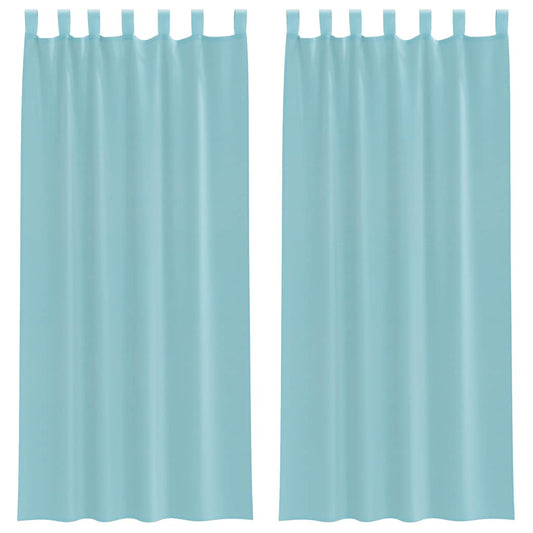 vidaXL Κουρτίνες Voile με τσέπες ράβδου 2 τεμάχια Τιρκουάζ