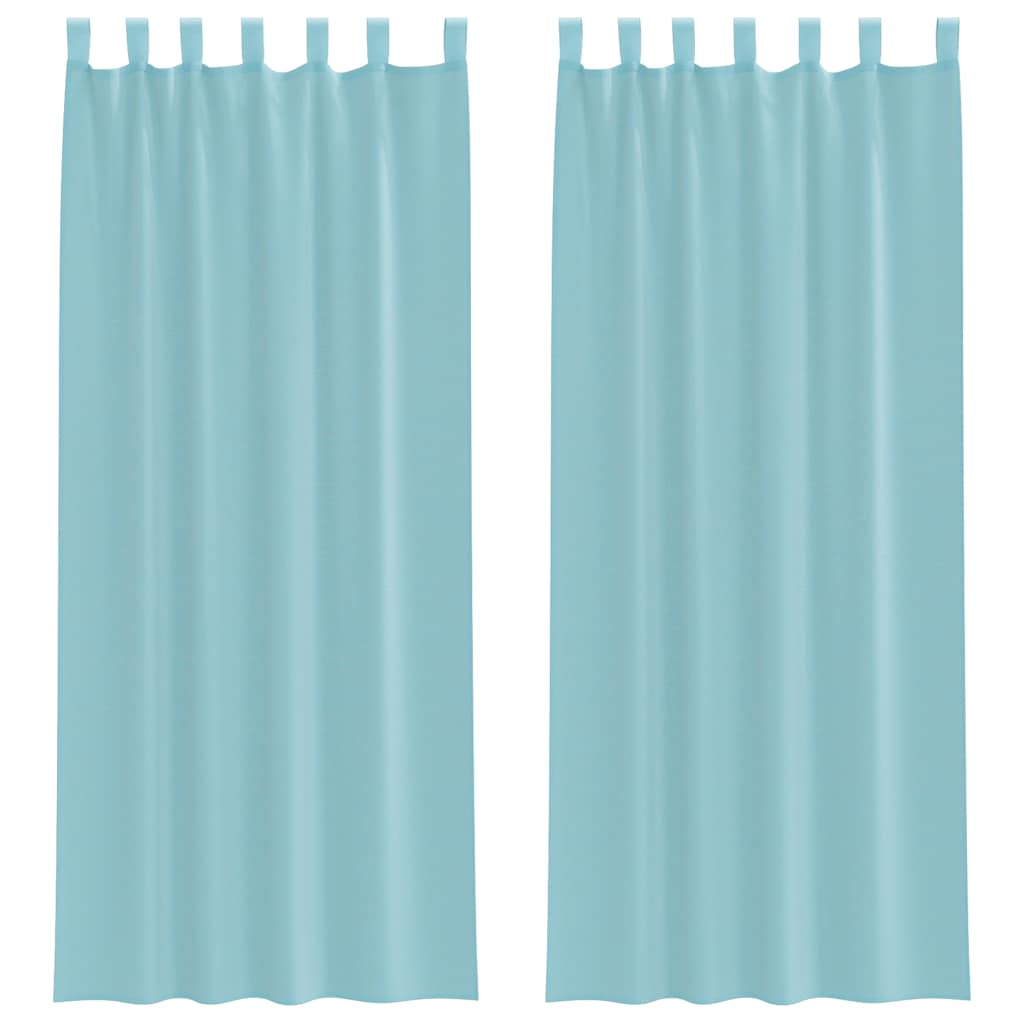 vidaXL Κουρτίνες Voile με τσέπες ράβδου 2 τεμάχια Τιρκουάζ