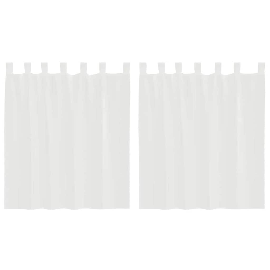 vidaXL Κουρτίνες Voile με τσέπες ράβδου 2 τεμάχια Λευκό