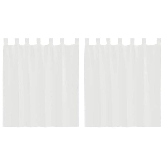 vidaXL Κουρτίνες Voile με τσέπες ράβδου 2 τεμάχια Λευκό