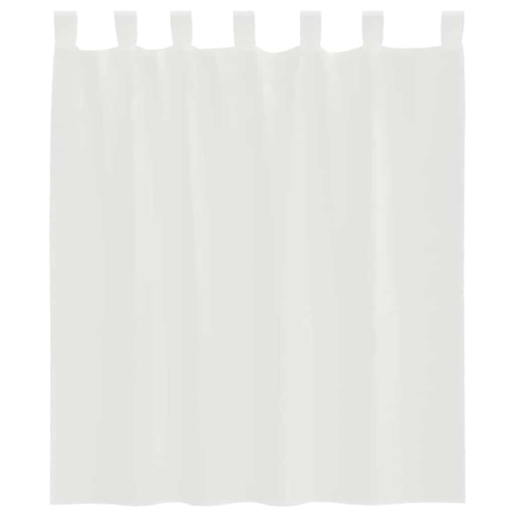 vidaXL Κουρτίνες Voile με τσέπες ράβδου 2 τεμάχια Λευκό