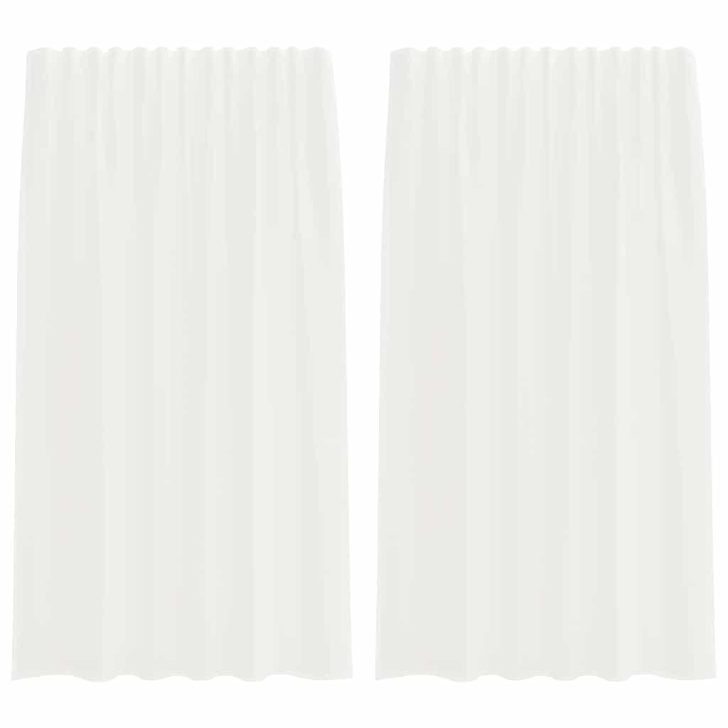 vidaXL Κουρτίνες Voile με τσέπες ράβδου 2 τεμάχια Λευκό
