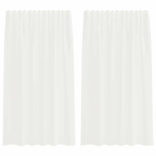 vidaXL Κουρτίνες Voile με τσέπες ράβδου 2 τεμάχια Λευκό