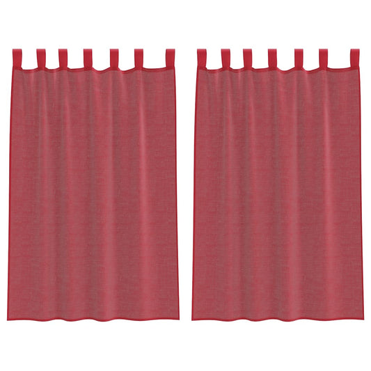 vidaXL Κουρτίνες Voile με τσέπες ράβδου 2 τεμάχια Μπορντό