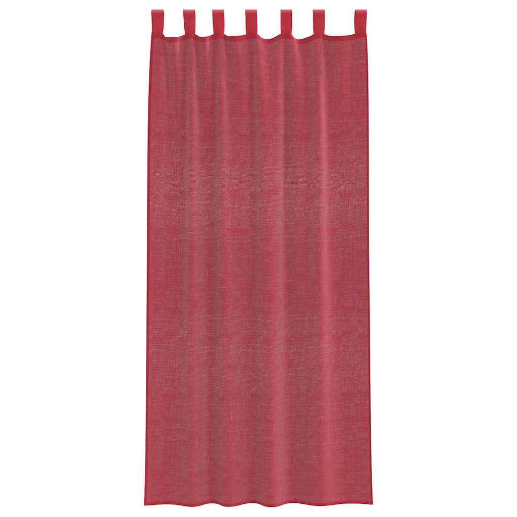 vidaXL Κουρτίνες Voile με τσέπες ράβδου 2 τεμάχια Μπορντό