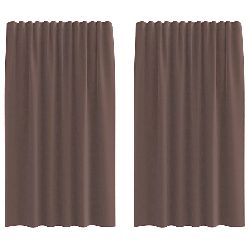 vidaXL Κουρτίνες Voile με Καρτέλα Κορυφή 2 τεμάχια Καφέ