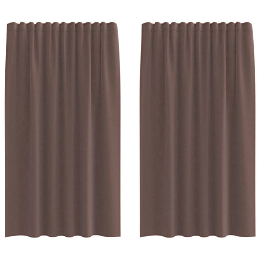 vidaXL Κουρτίνες Voile με Καρτέλα Κορυφή 2 τεμάχια Καφέ
