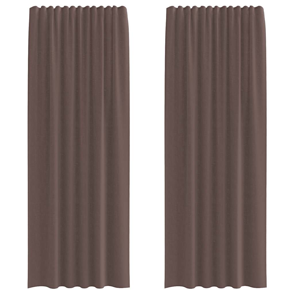 vidaXL Κουρτίνες Voile με Καρτέλα Κορυφή 2 τεμάχια Καφέ