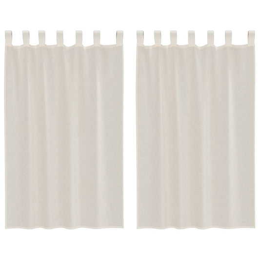 vidaXL Κουρτίνες Voile με Καρτέλα Κορυφή 2 τεμάχια Κρεμ