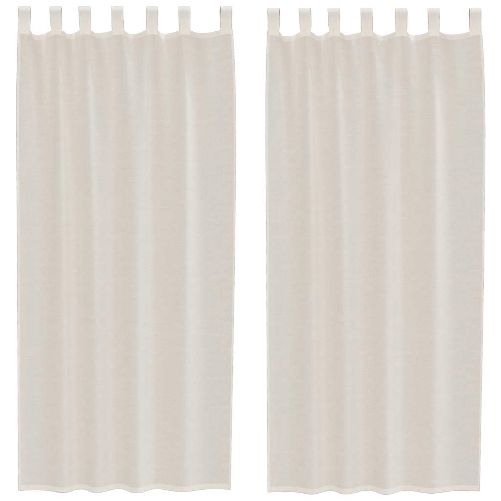 vidaXL Κουρτίνες Voile με Καρτέλα Κορυφή 2 τεμάχια Κρεμ