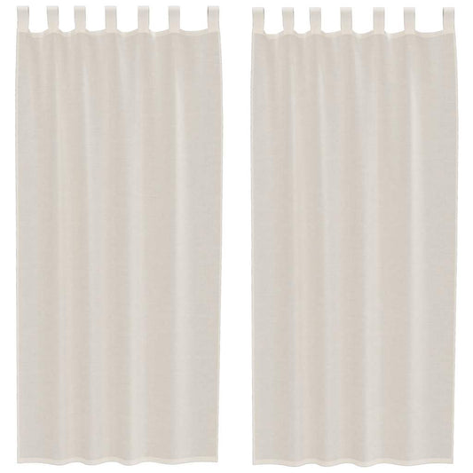 vidaXL Κουρτίνες Voile με Καρτέλα Κορυφή 2 τεμάχια Κρεμ