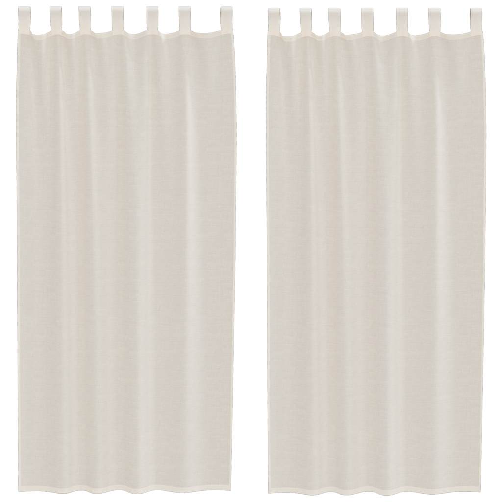 vidaXL Κουρτίνες Voile με Καρτέλα Κορυφή 2 τεμάχια Κρεμ