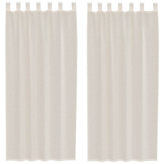 vidaXL Κουρτίνες Voile με Καρτέλα Κορυφή 2 τεμάχια Κρεμ