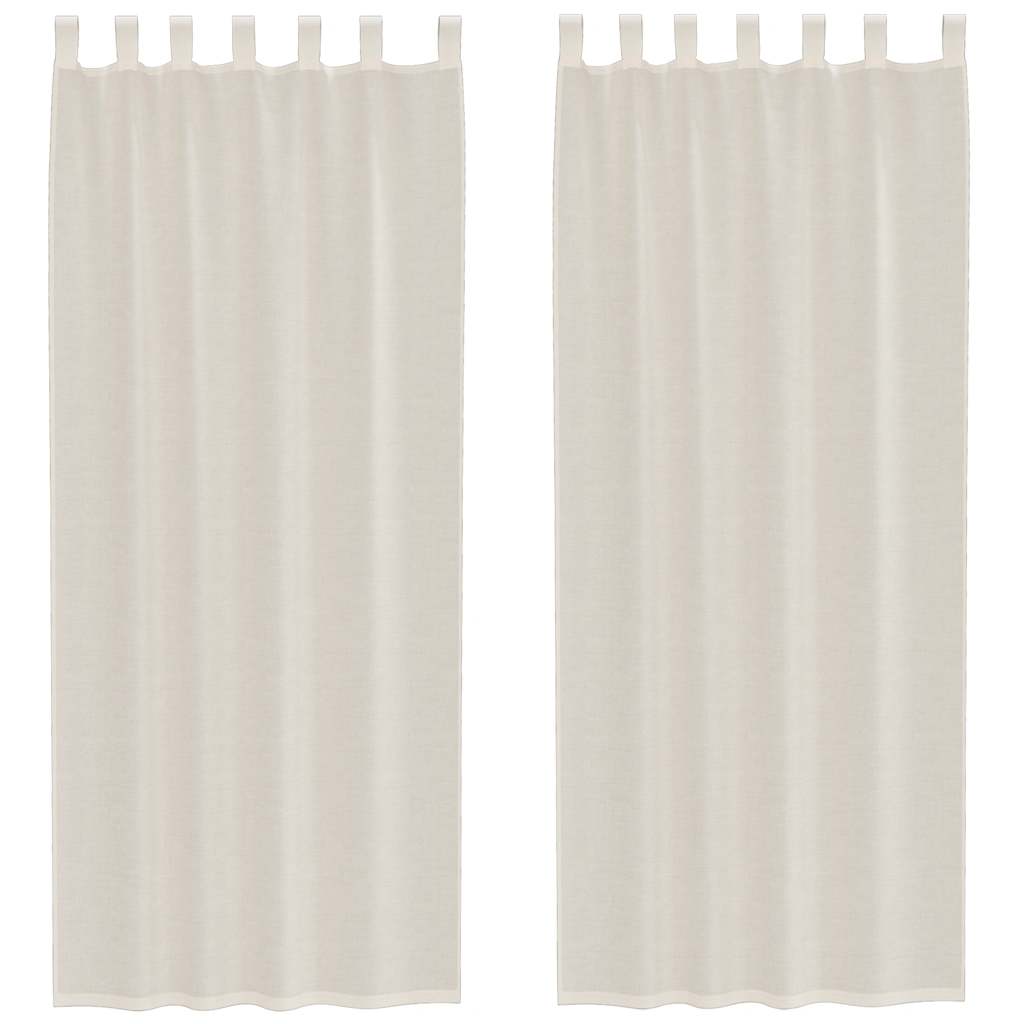 vidaXL Κουρτίνες Voile με Καρτέλα Κορυφή 2 τεμάχια Κρεμ