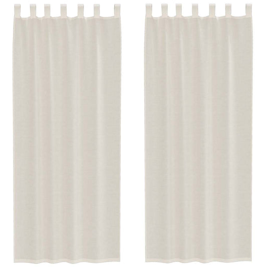 vidaXL Κουρτίνες Voile με Καρτέλα Κορυφή 2 τεμάχια Κρεμ