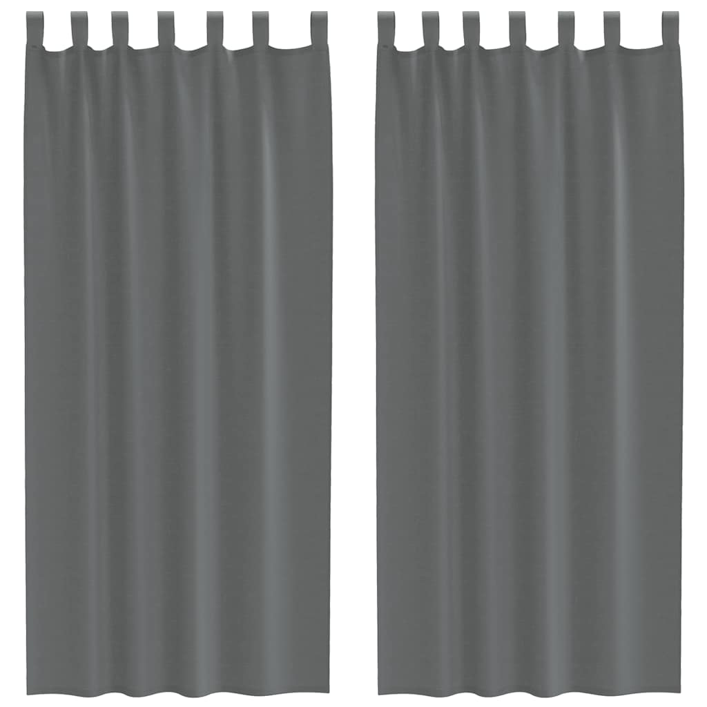 vidaXL Κουρτίνες Voile με βρόχους 2 τεμάχια Σκούρο Γκρι 140x245 εκ.