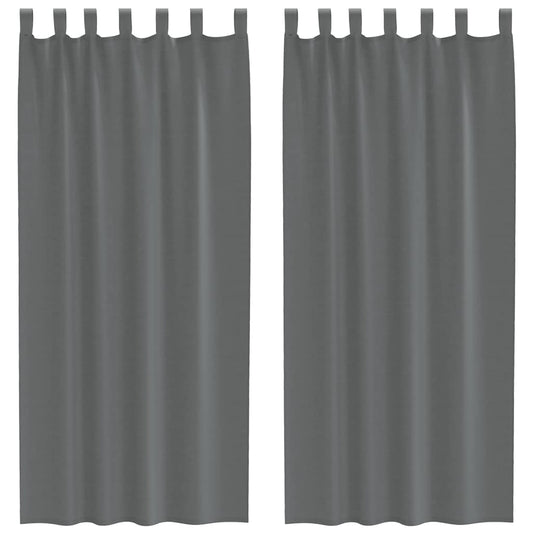 vidaXL Κουρτίνες Voile με βρόχους 2 τεμάχια Σκούρο Γκρι 140x245 εκ.
